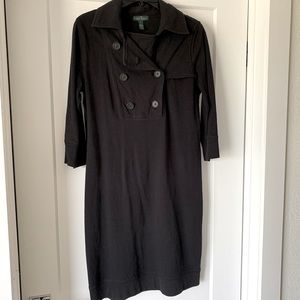 LRL Black double breasted cotton dress